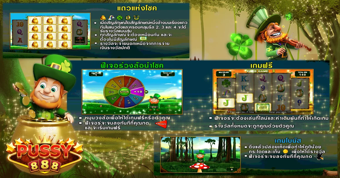 Pussy888 เกมสล็อต Land of Gold เพิ่มโอกาสในการชนะรางวัลด้วย 4 ฟีเจอร์เสริม
